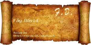 Fáy Dávid névjegykártya